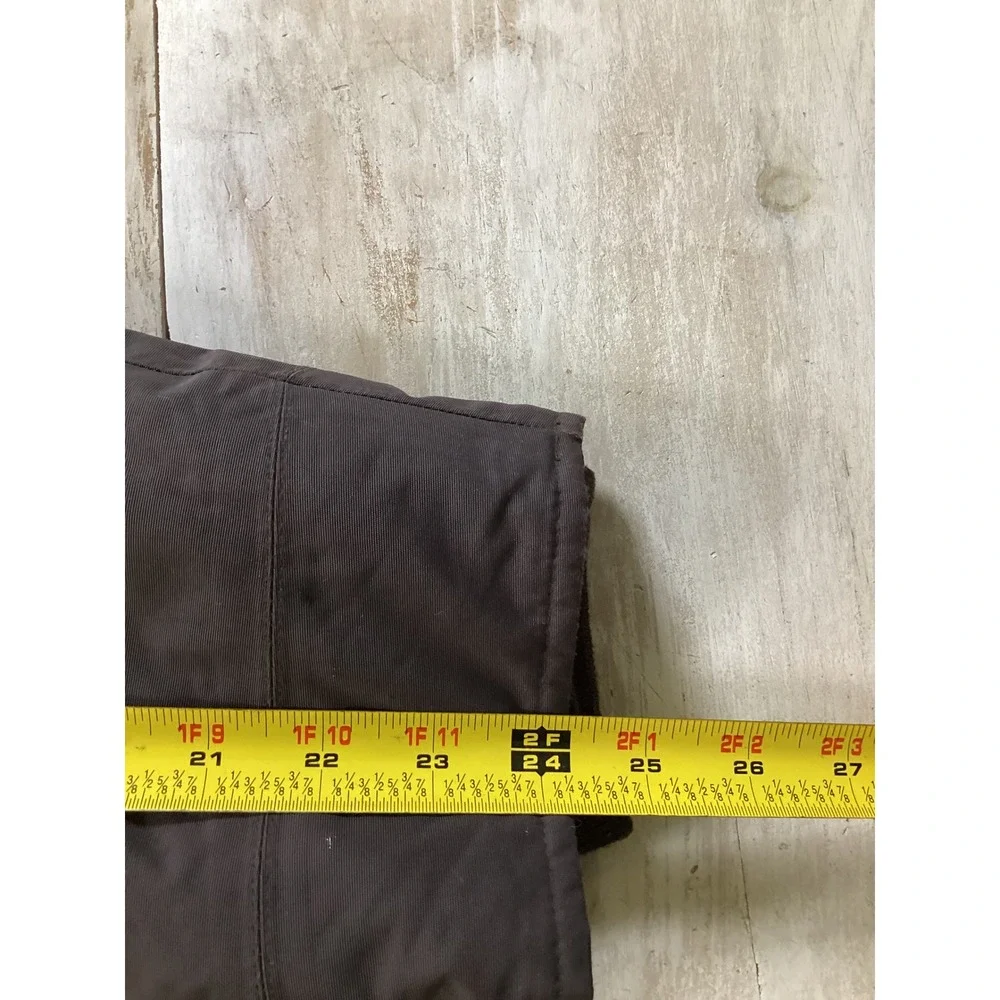 Lands End 1X Womens Dark Brown‎ Quilted Lined Hooded Parka Coat Water Resistant